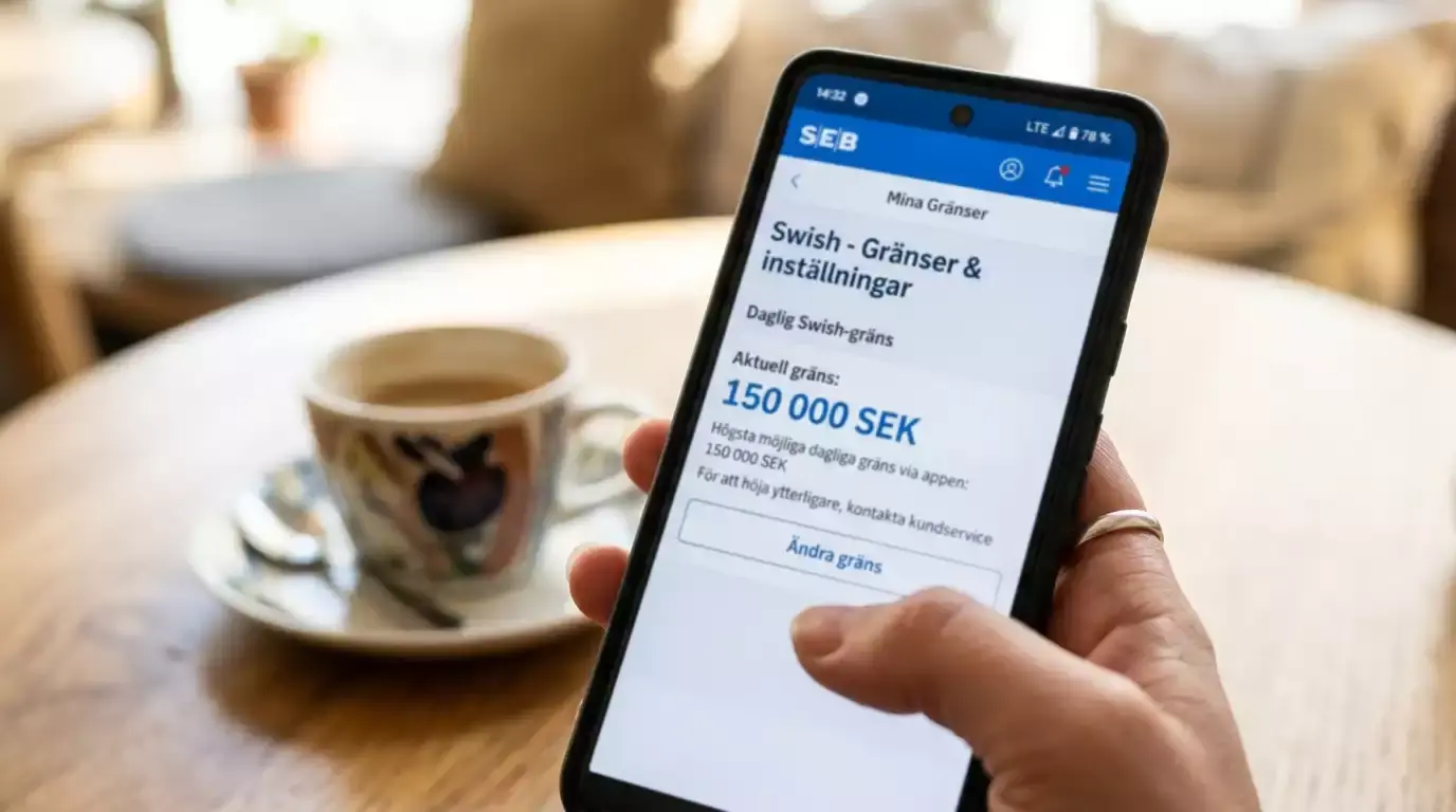 Daglig Swish-gräns i mobilbanken