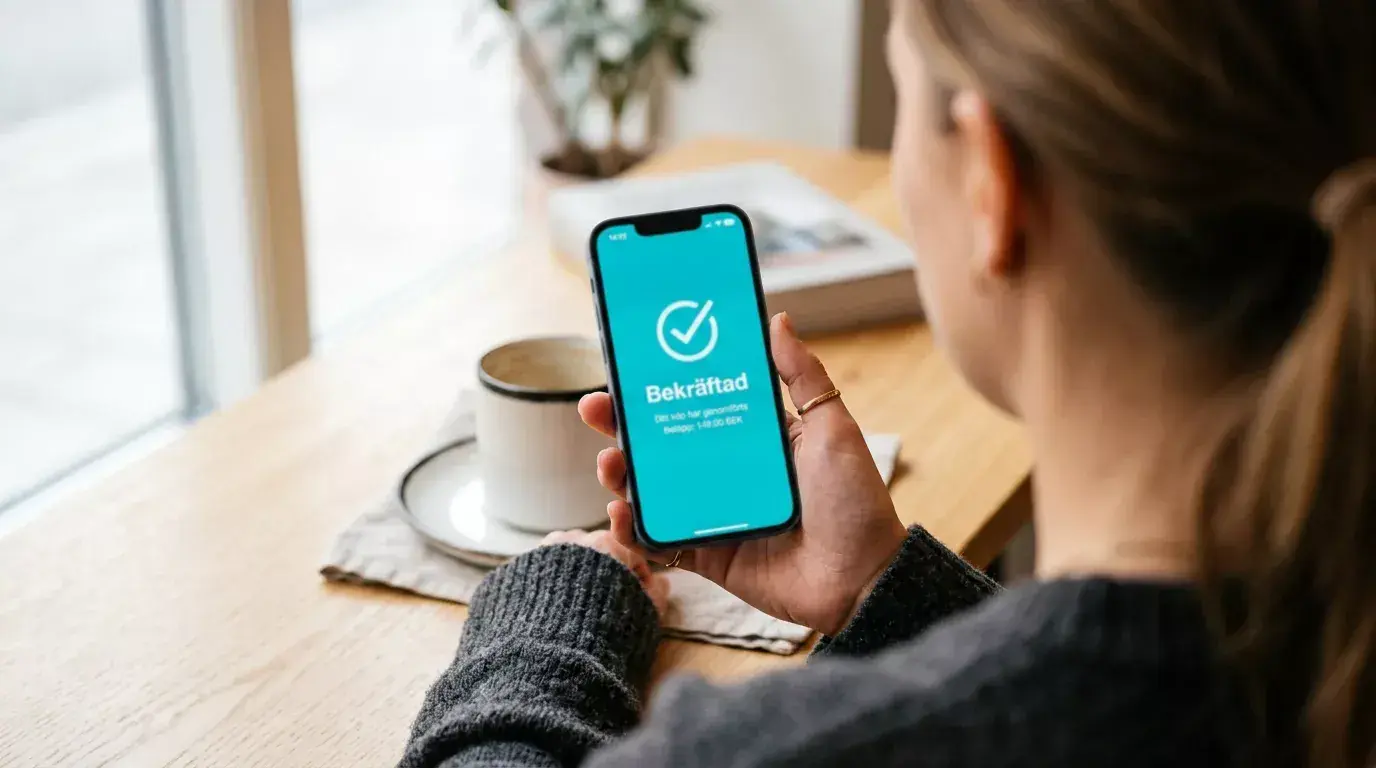 Swish-betalning på svenskt onlinecasino via mobiltelefon