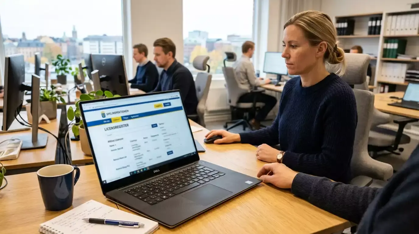 Spelinspektionens licensregister för Swish-casinon