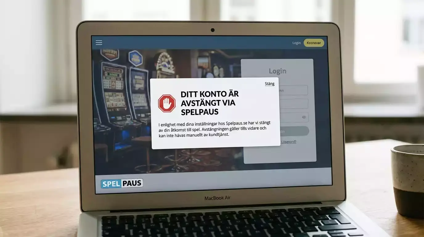 Teknisk blockering genom Spelpaus