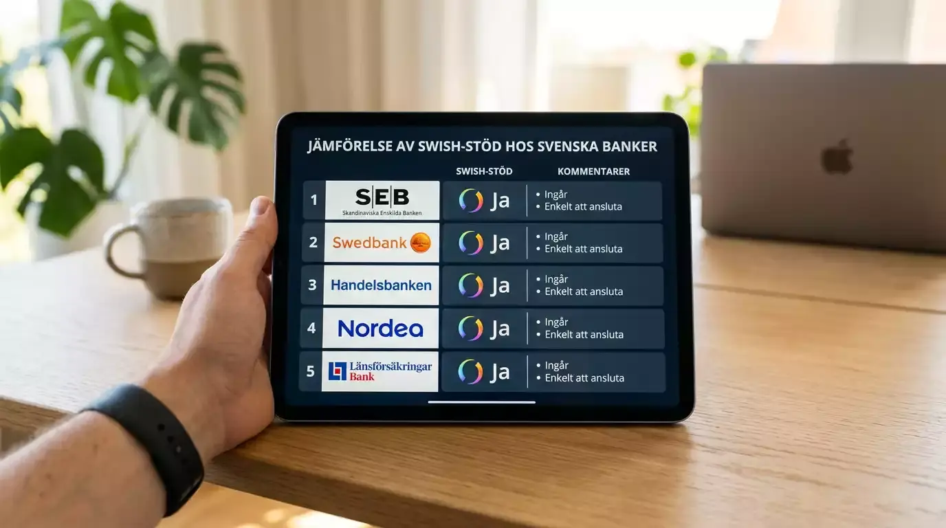 Svenska banker som stödjer Swish på casino
