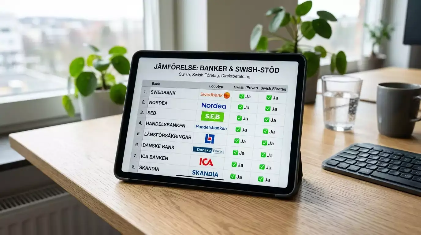 Banklista för Swish-betalningar på svenska casinon