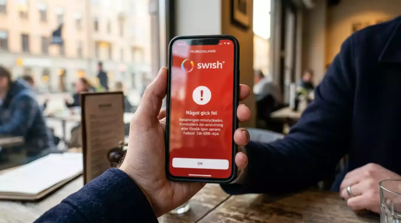 Driftstörning vid Swish-betalning på casino