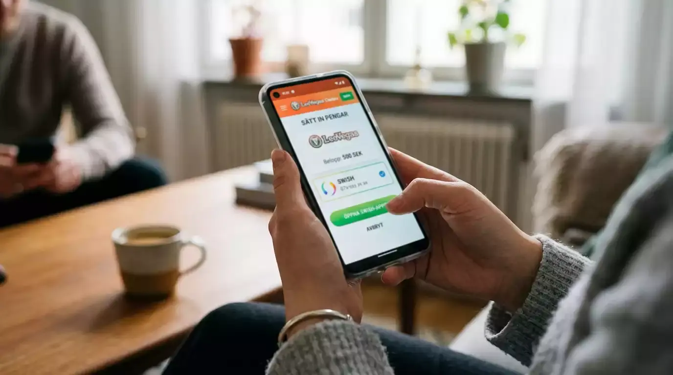 Swish casino på mobilen med insättning och uttag