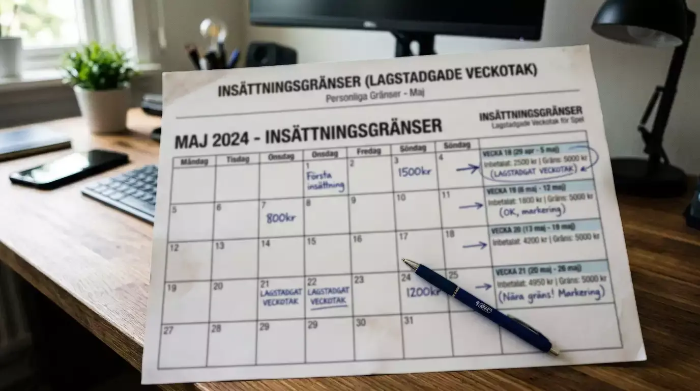 Veckovis insättningsgräns enligt spellagen